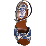 Dolce & Gabbana Multicolor Majolica Embellished Wedge Sandals Shoes LA12365-36