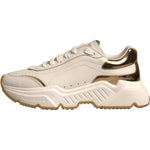 Dolce & Gabbana White Gold Daymaster Low Top Sneakers Shoes
