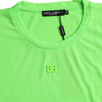 Dolce & Gabbana Green Embossed Logo Crew Neck Neon T-shirt TSH851964-58