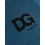 Dolce & Gabbana Blue Logo Cotton Round Neck Short Sleeves T-shirt