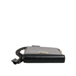 Dolce & Gabbana Black Leather Logo Plaque Neck Strap Card Coin Wallet BAG4074