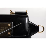 Dolce & Gabbana Black Calfskin Leather DG Logo Shoulder Bag