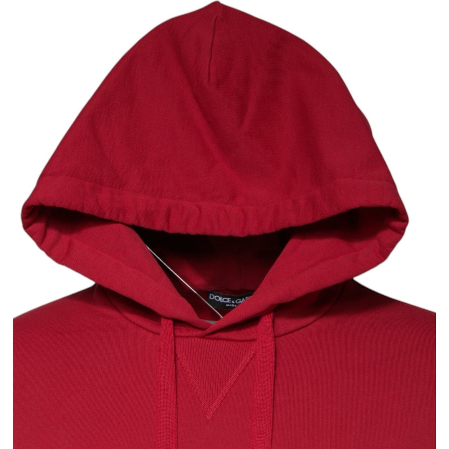 Dolce & Gabbana Red Cotton Logo Hooded Sweatshirt Sweater