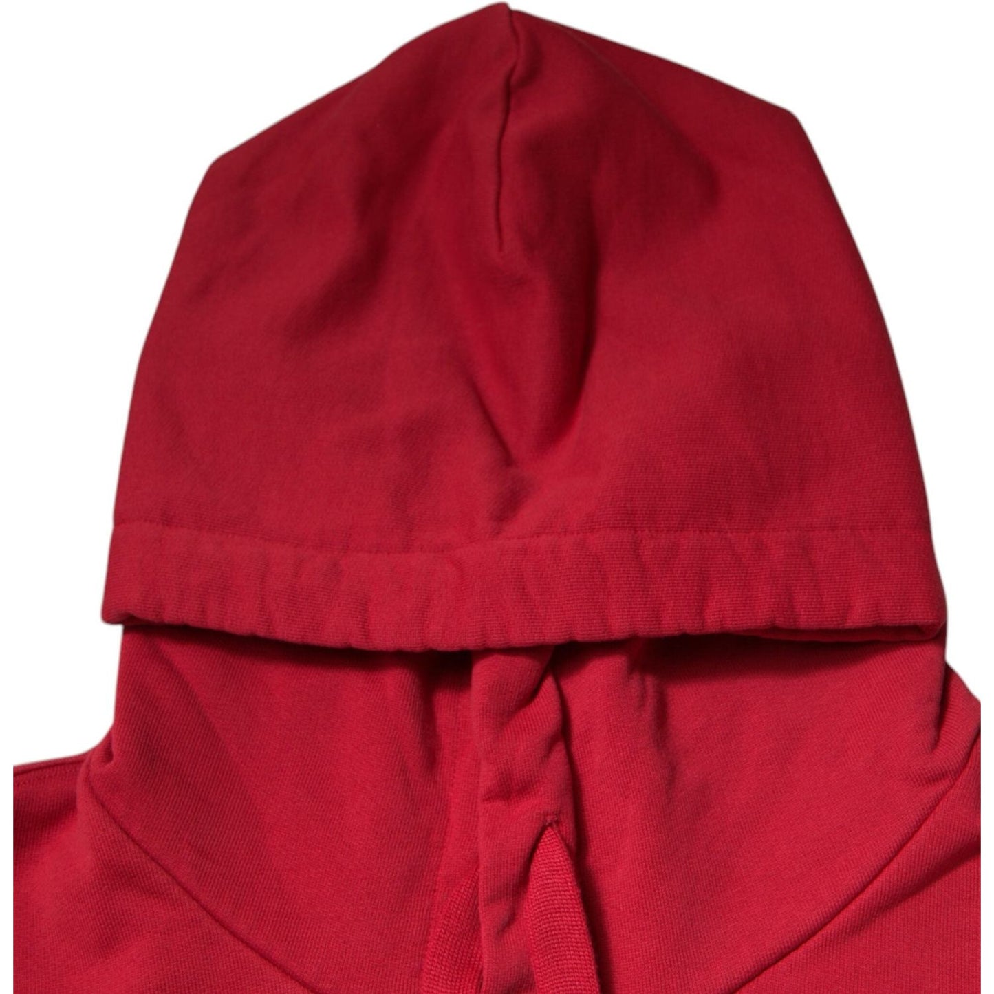 Dolce & Gabbana Red Cotton Logo Hooded Sweatshirt Sweater