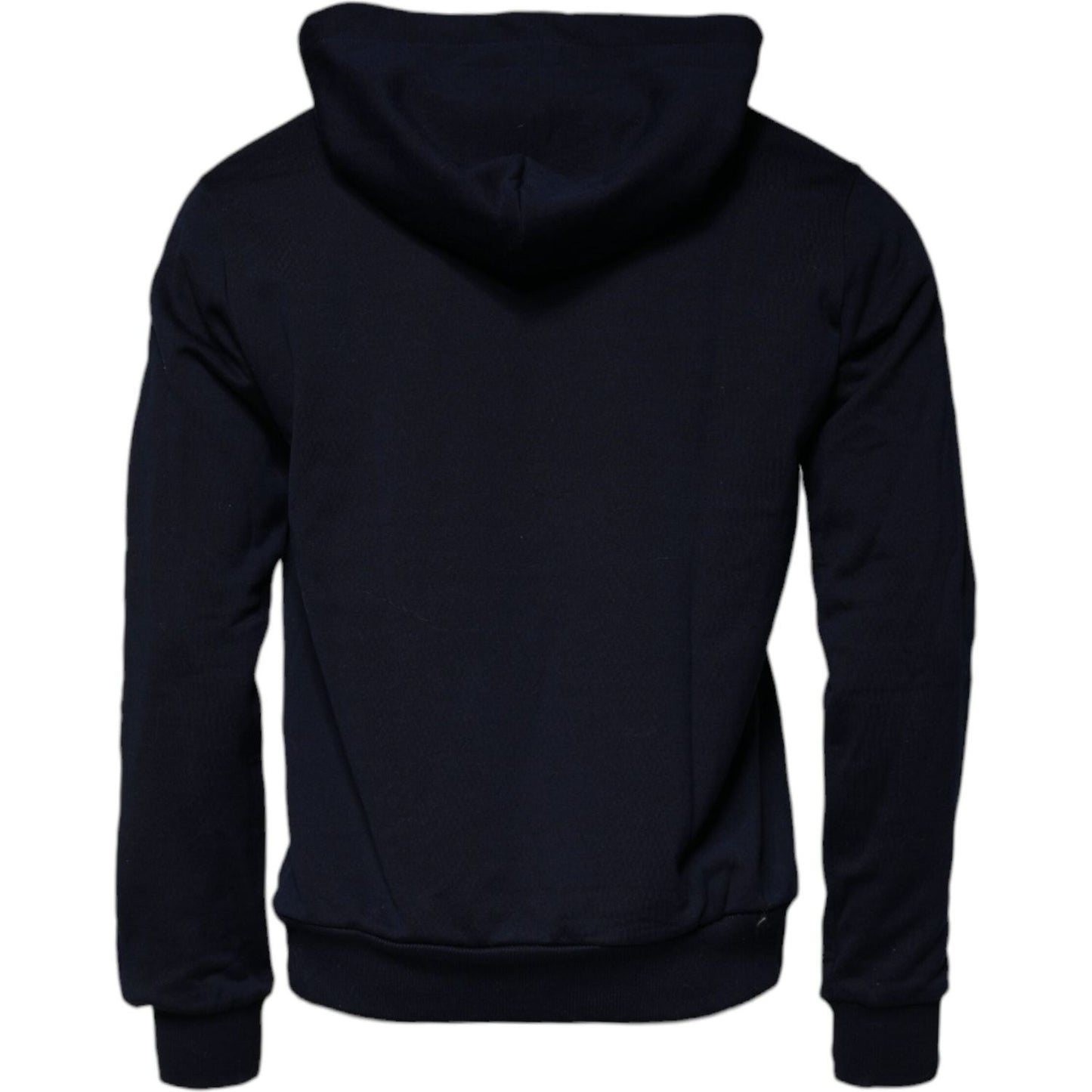 Dolce & Gabbana Blue Crown Cotton Hooded Sweatshirt Sweater