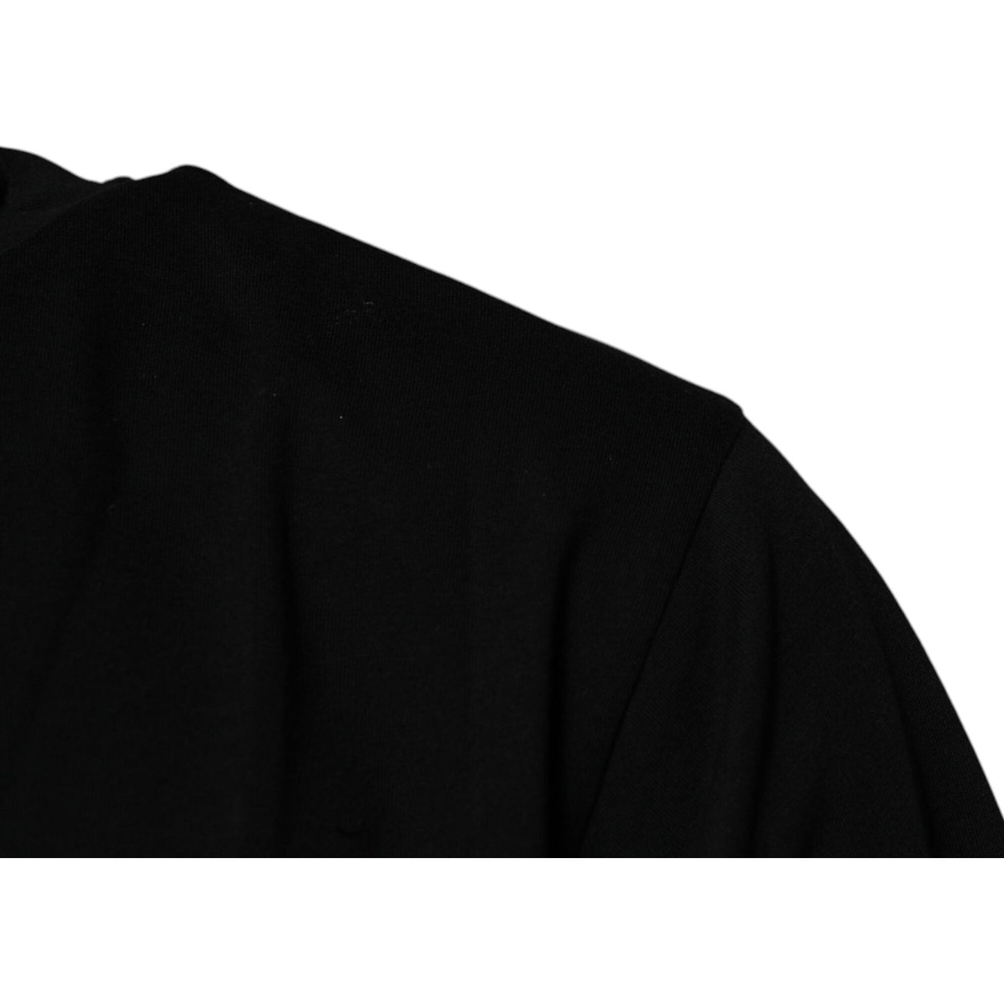 Dolce & Gabbana Black Amore Leopard Cotton Crew Neck T-shirt