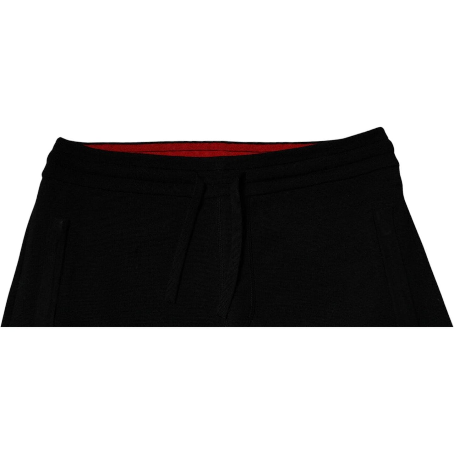 Dolce & Gabbana Black Wool Mid Waist Jogger Sweatpants Pants