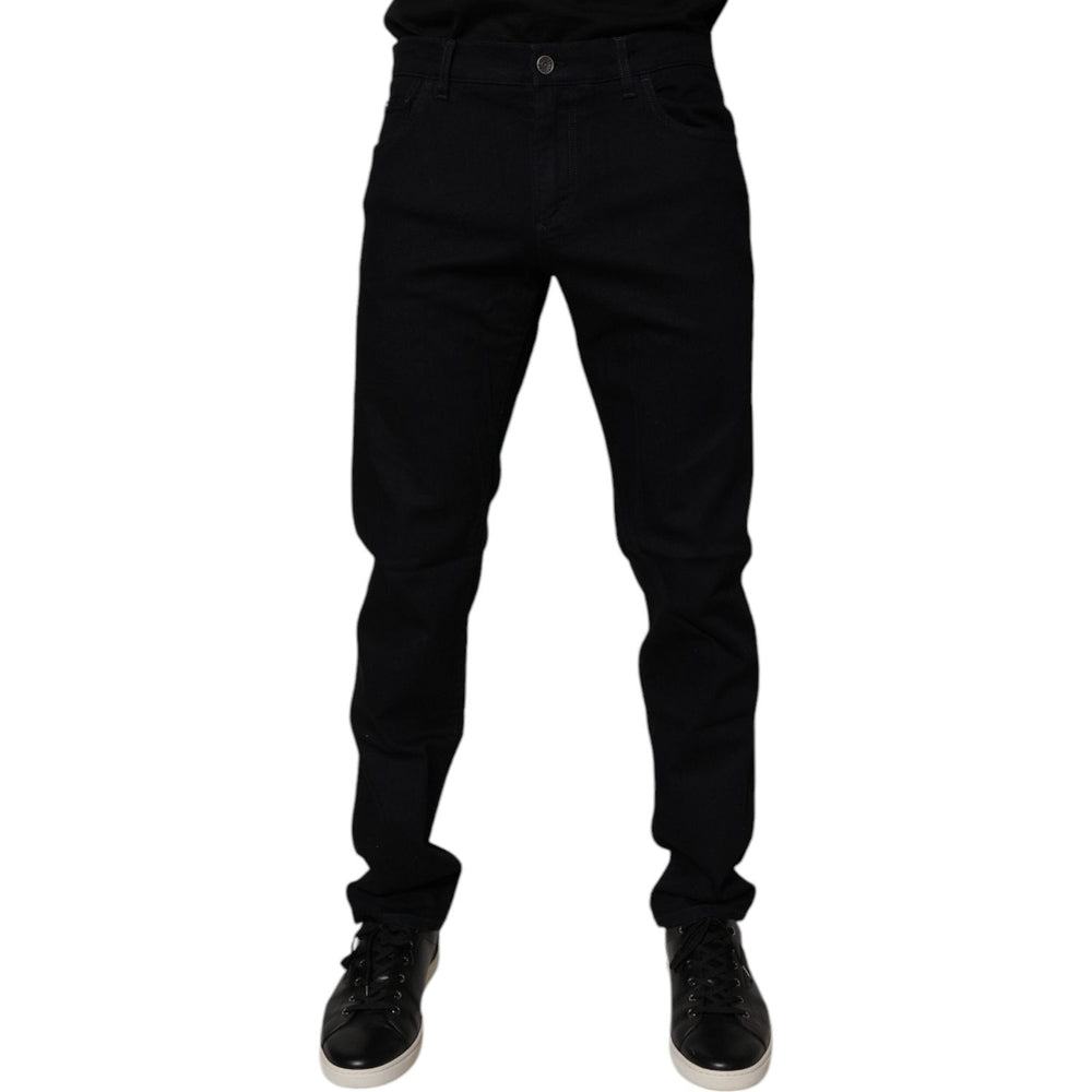 Dolce & Gabbana Black Cotton Stretch Slim Fit Men Denim Jeans