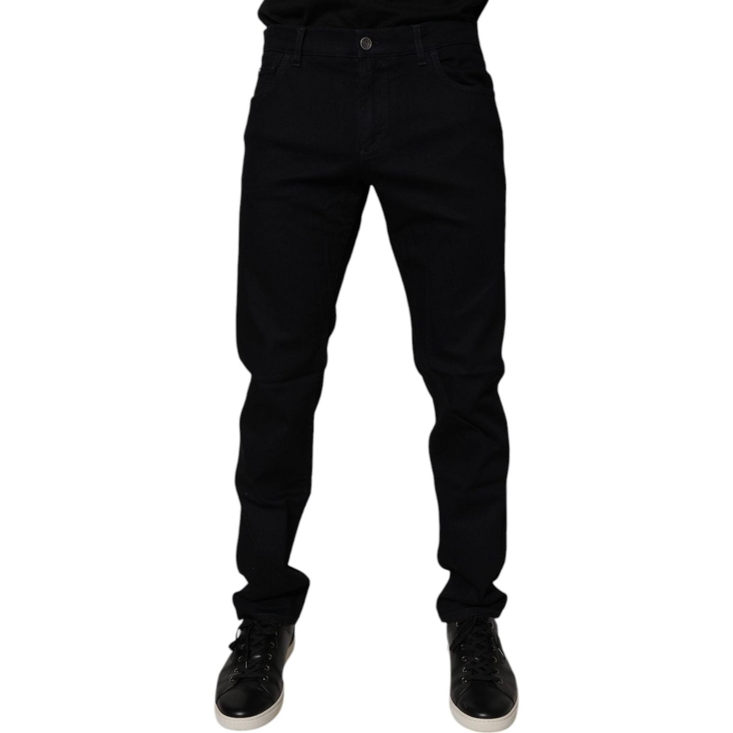 Dolce & Gabbana Black Cotton Stretch Slim Fit Men Denim Jeans