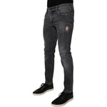 Dolce & Gabbana Dark Gray Washed Cotton Skinny Men Denim Jeans PAN76093-48
