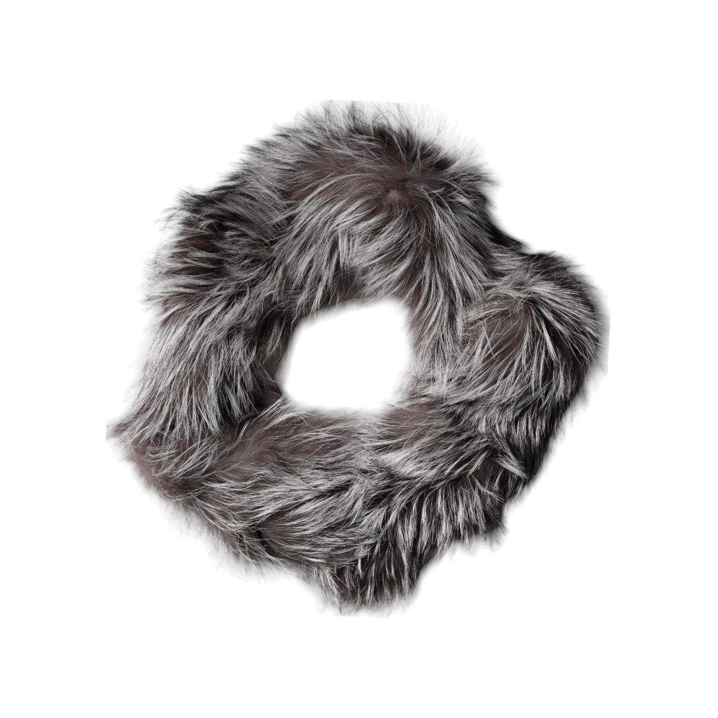Dolce & Gabbana Gray Fox Fur Neck Wrap Warmer Winter Scarf MS7118