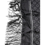 Dolce & Gabbana Black Circles Silk Fringes Shawl Wrap Scarf MS7227