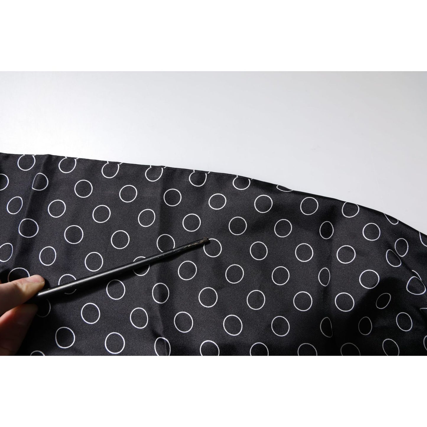 Dolce & Gabbana Black Circles Silk Fringes Shawl Wrap Scarf MS7227