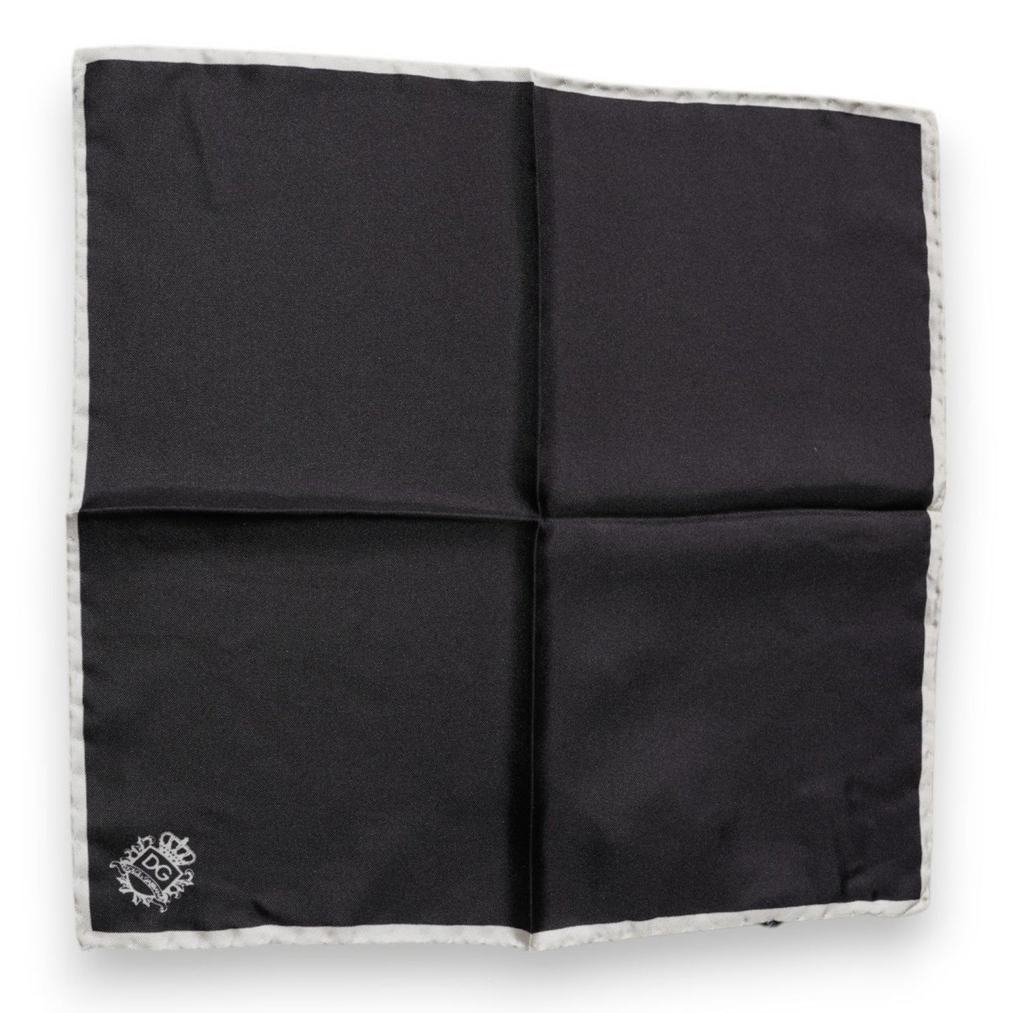 Dolce & Gabbana Black Crown Logo Square Handkerchief Scarf MS7296