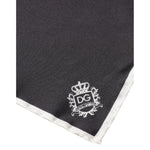 Dolce & Gabbana Black Crown Logo Square Handkerchief Scarf MS7296