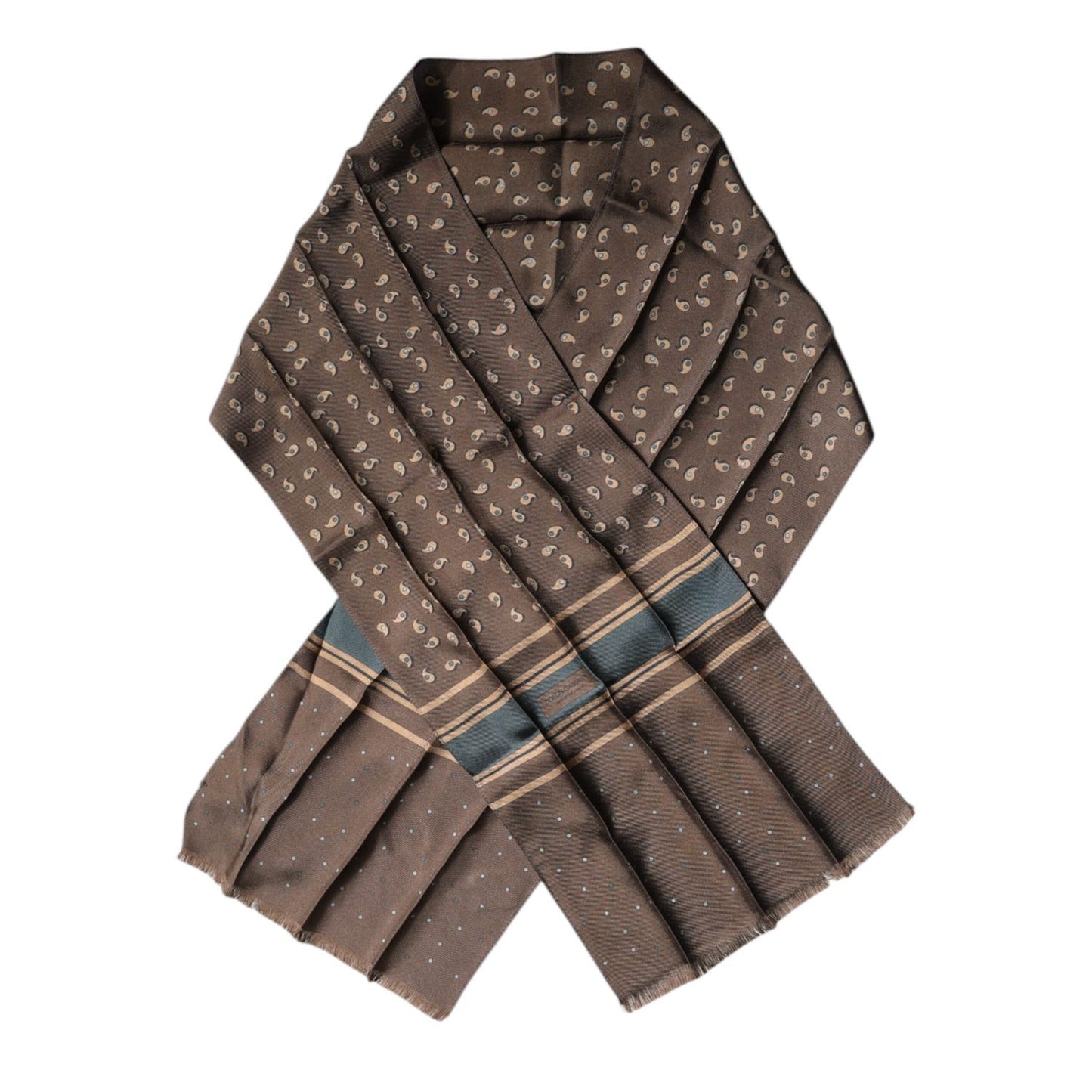 Dolce & Gabbana Brown Fantasy Silk Neck Wrap Shawl Scarf MS7304