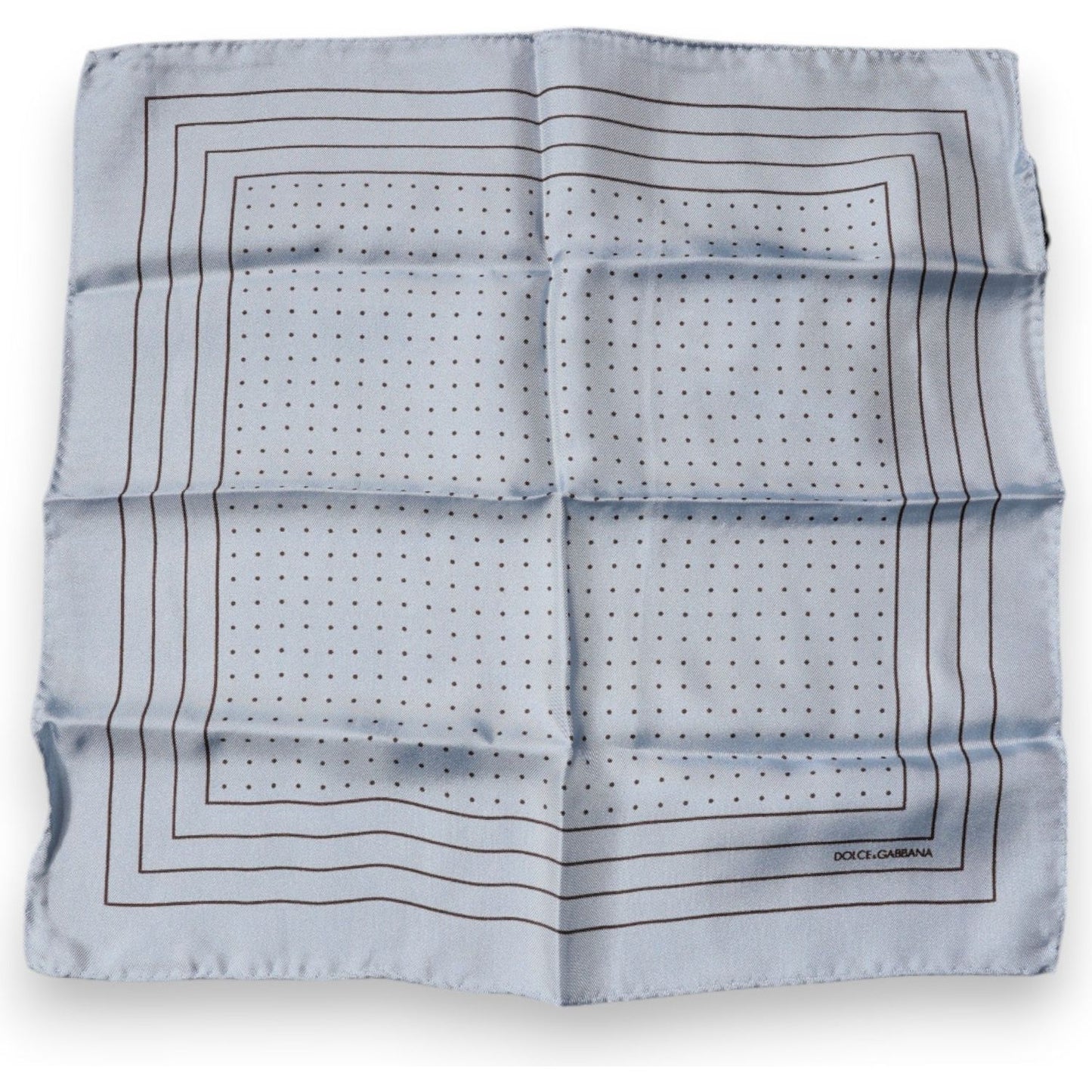 Dolce & Gabbana Sky Blue Polka Dots Square Handkerchief Scarf MS7321
