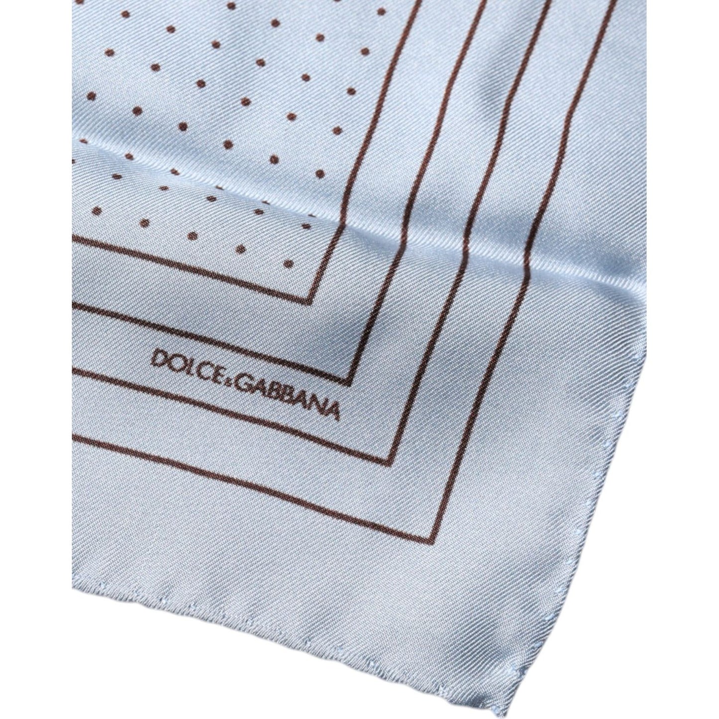 Dolce & Gabbana Sky Blue Polka Dots Square Handkerchief Scarf MS7321