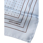 Dolce & Gabbana Sky Blue Polka Dots Square Handkerchief Scarf MS7321
