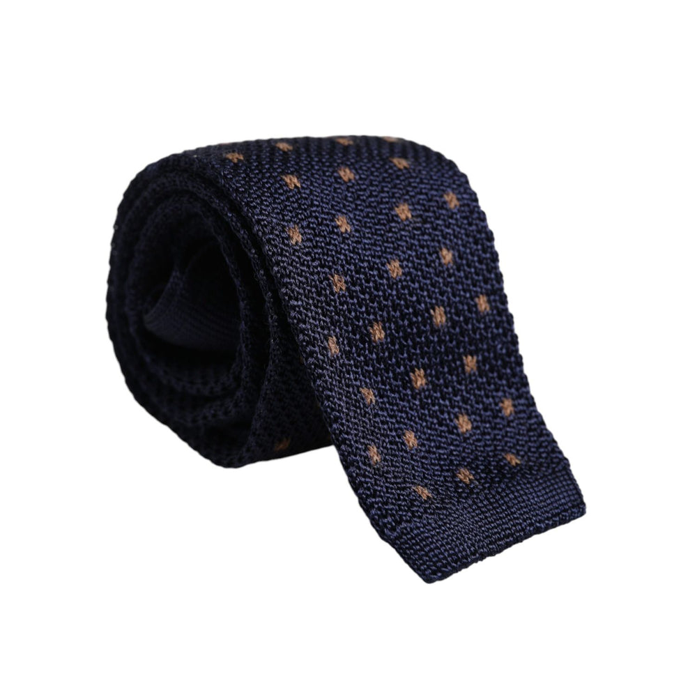 Dolce & Gabbana Blue Polka Dot Silk Adjustable Necktie Tie KRA3477