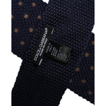 Dolce & Gabbana Blue Polka Dot Silk Adjustable Necktie Tie KRA3477