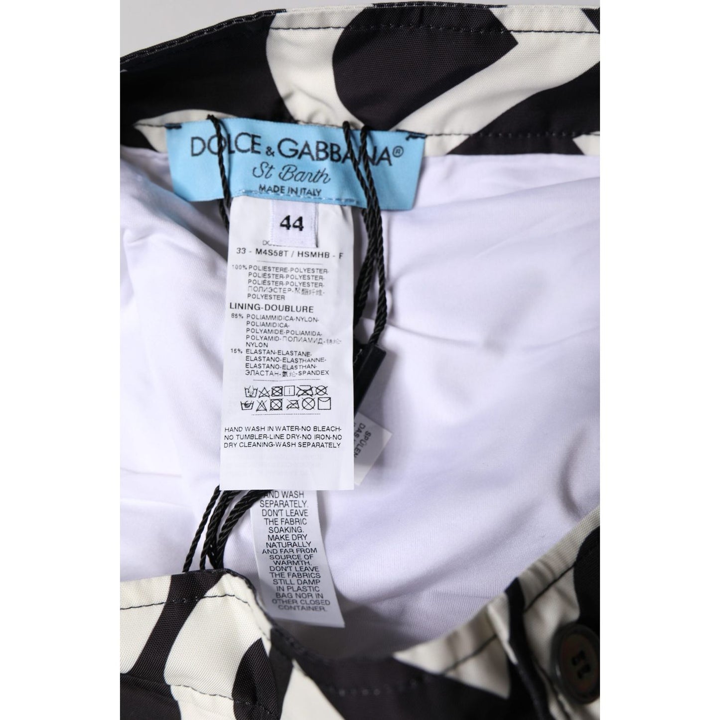 Dolce & Gabbana Black White Logo Beachwear Shorts Swimwear BIK1895-44