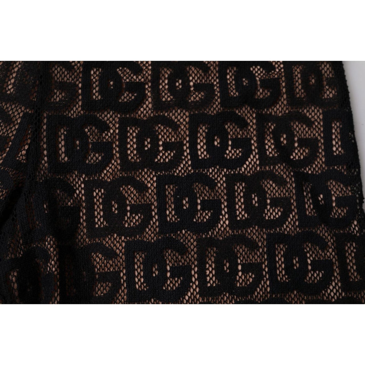 Dolce & Gabbana Black Logo Monogram Cropped Tights Underwear