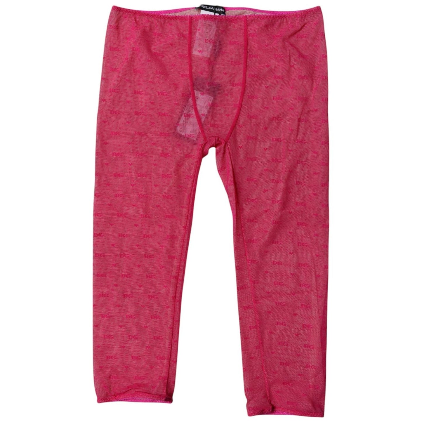Dolce & Gabbana Fuchsia Logo Lace Lingerie Cropped Tight Underwear BIK1984-2