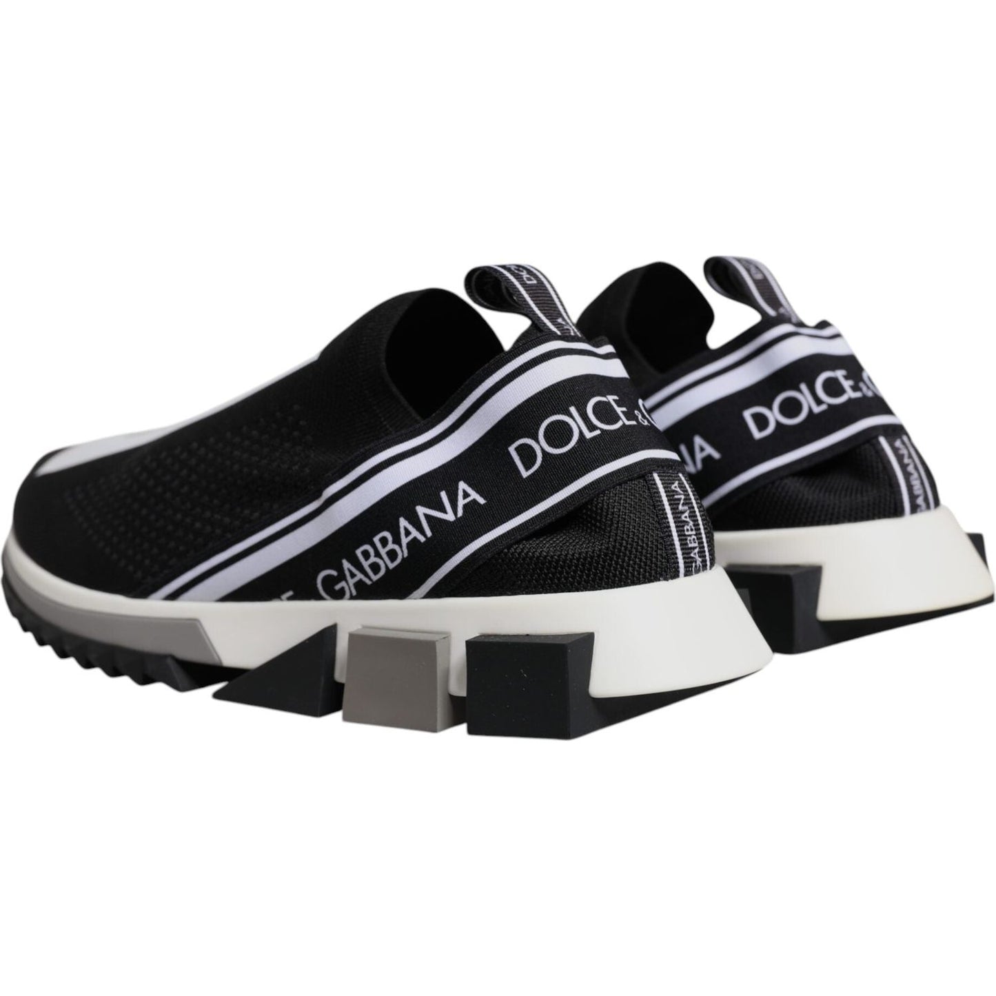 Dolce & Gabbana Black White Slip On Sorrento Sneakers Shoes MV7053-40