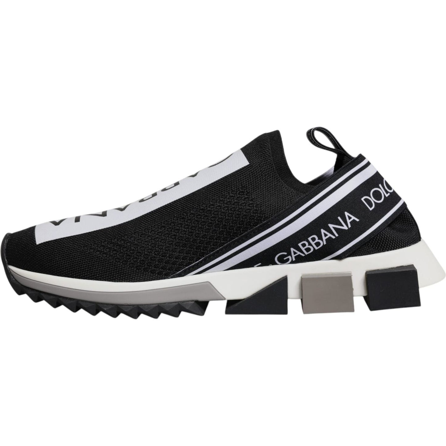 Dolce & Gabbana Black White Slip On Sorrento Sneakers Shoes MV7053-40