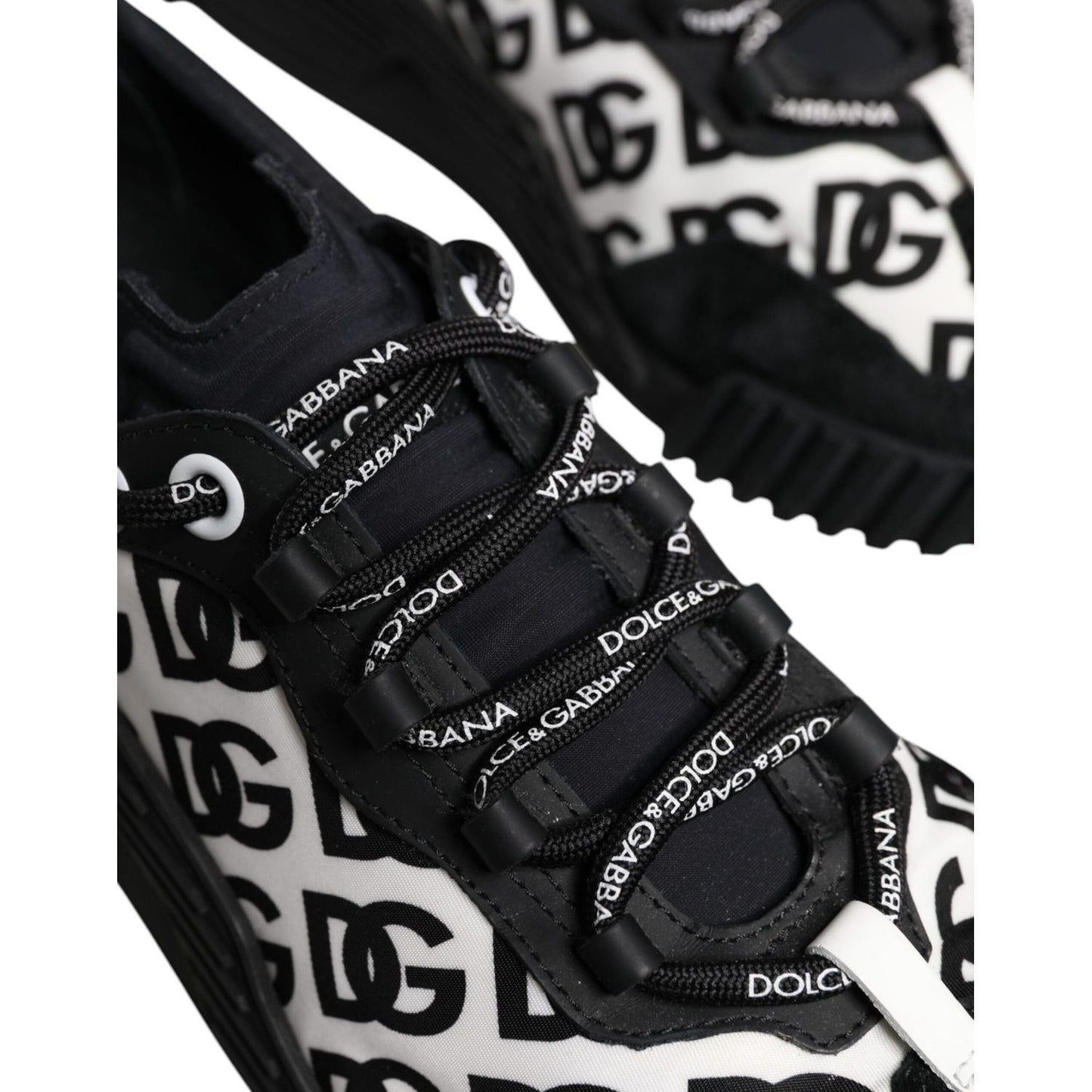 Dolce & Gabbana Black Logo Lace Up Low Top NS1 Sneakers Shoes MV7192-41