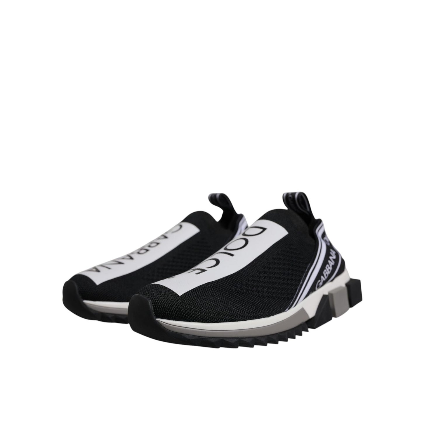 Dolce & Gabbana Black White Slip On Sorrento Sneakers Shoes