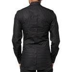Dolce & Gabbana Black GOLD Cross Embellished Men Dress Shirt TSH86518-37