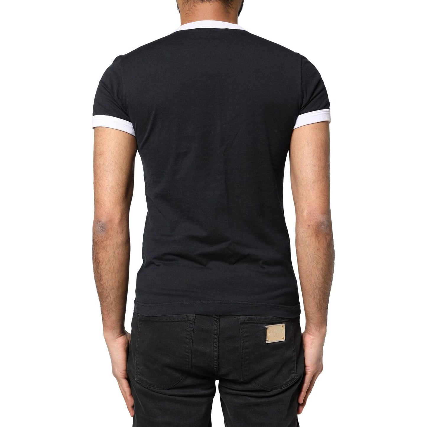 Dolce & Gabbana Black Sicilia Crew Neck Short Sleeve T-shirt