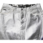 Dolce & Gabbana Metallic Silver Cotton Straight Denim Jeans