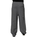 Dolce & Gabbana Gray Cotton RipStyle Straight Sweatpants Pants