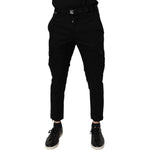 Dolce & Gabbana Black Cotton Stretch Skinny Cargo Denim Jeans