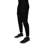 Dolce & Gabbana Black Cotton Stretch Skinny Cargo Denim Jeans