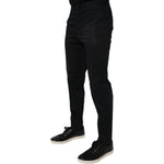 Dolce & Gabbana Black Cotton Stretch Skinny Dress Formal Pants