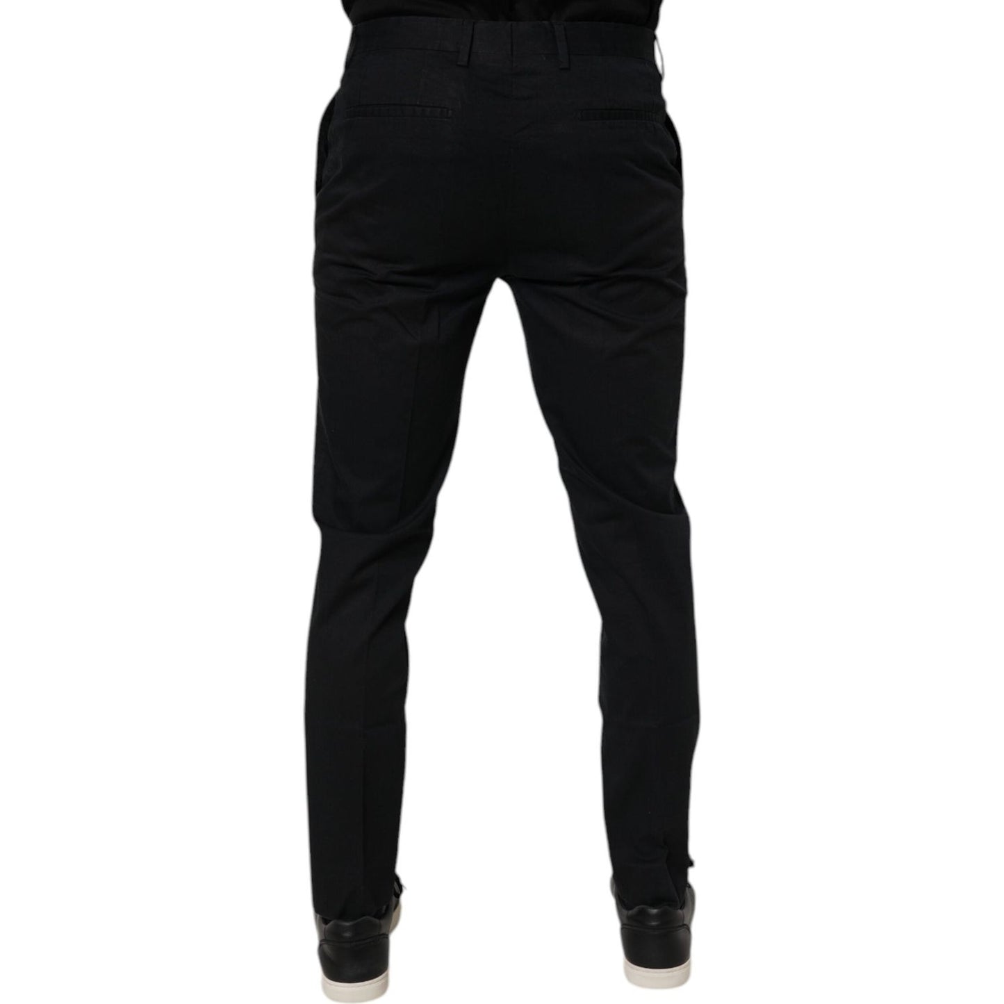 Dolce & Gabbana Black Cotton Stretch Skinny Dress Formal Pants