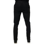 Dolce & Gabbana Black Cotton Stretch Skinny Dress Formal Pants