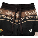 Dolce & Gabbana Black Floral Cotton Jogger Sweatpants Pants