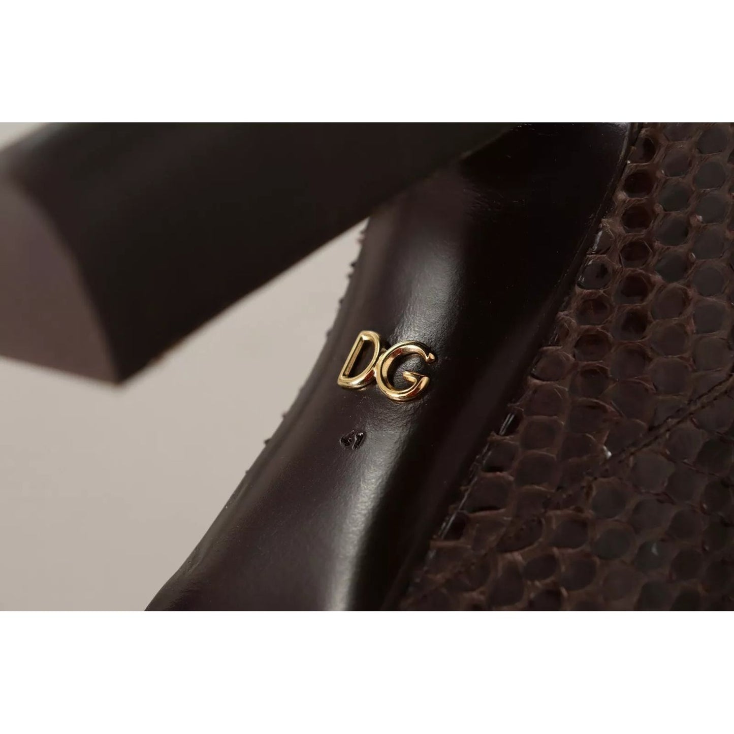 Dolce & Gabbana Brown Exotic Leather Heels High Boots Shoes LA9036-41
