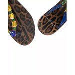 Dolce & Gabbana Blue Crystals Flats Sandals Beachwear Shoes LA9330-35