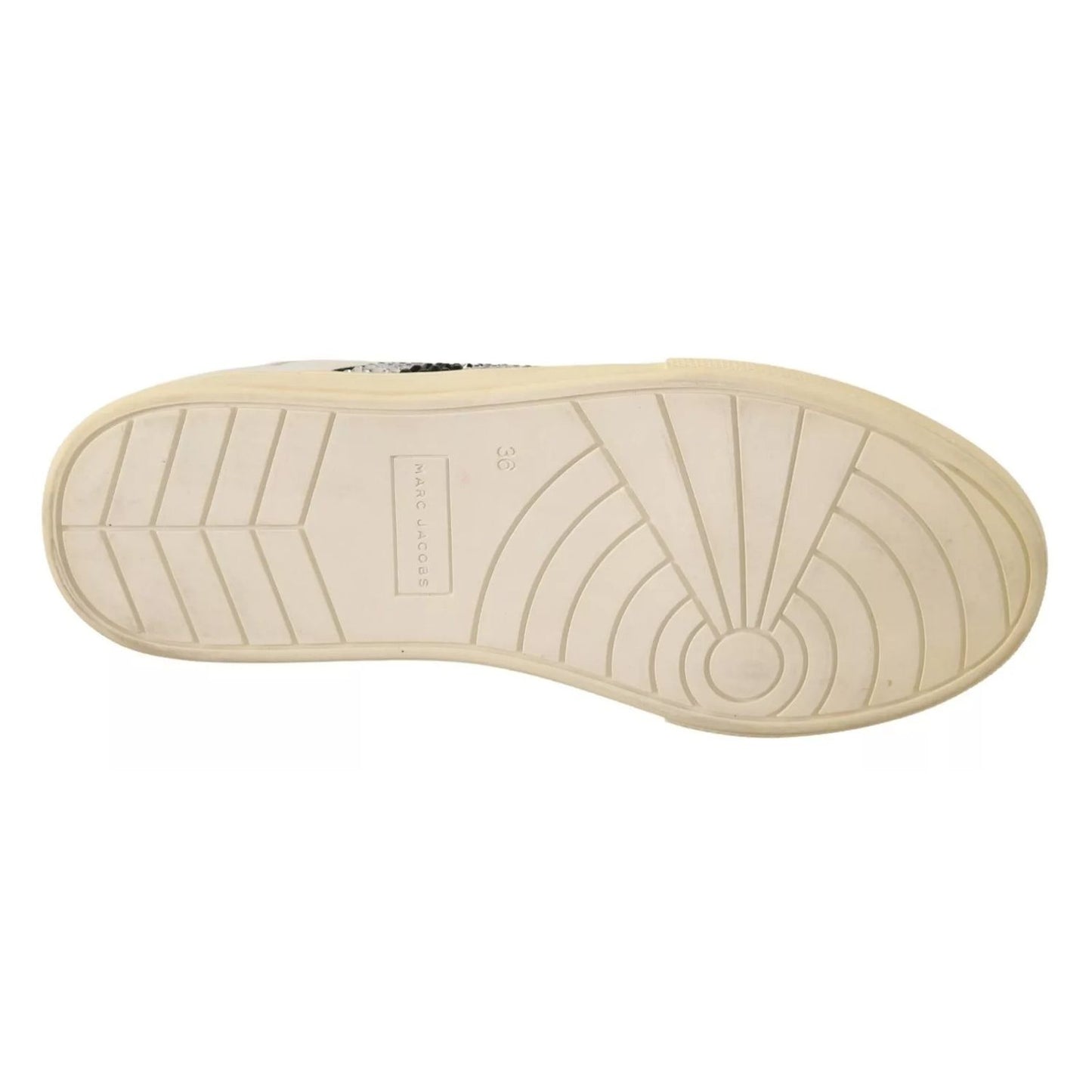 Marc Jacobs White Leather Crystal Embellished Sneakers Shoes