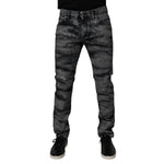 Dolce & Gabbana Gray Tie Dye Cotton Skinny Men Denim Jeans PAN75188-48