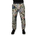 Dolce & Gabbana Beige Blue Floral Cotton Men Denim Jeans PAN75189-48