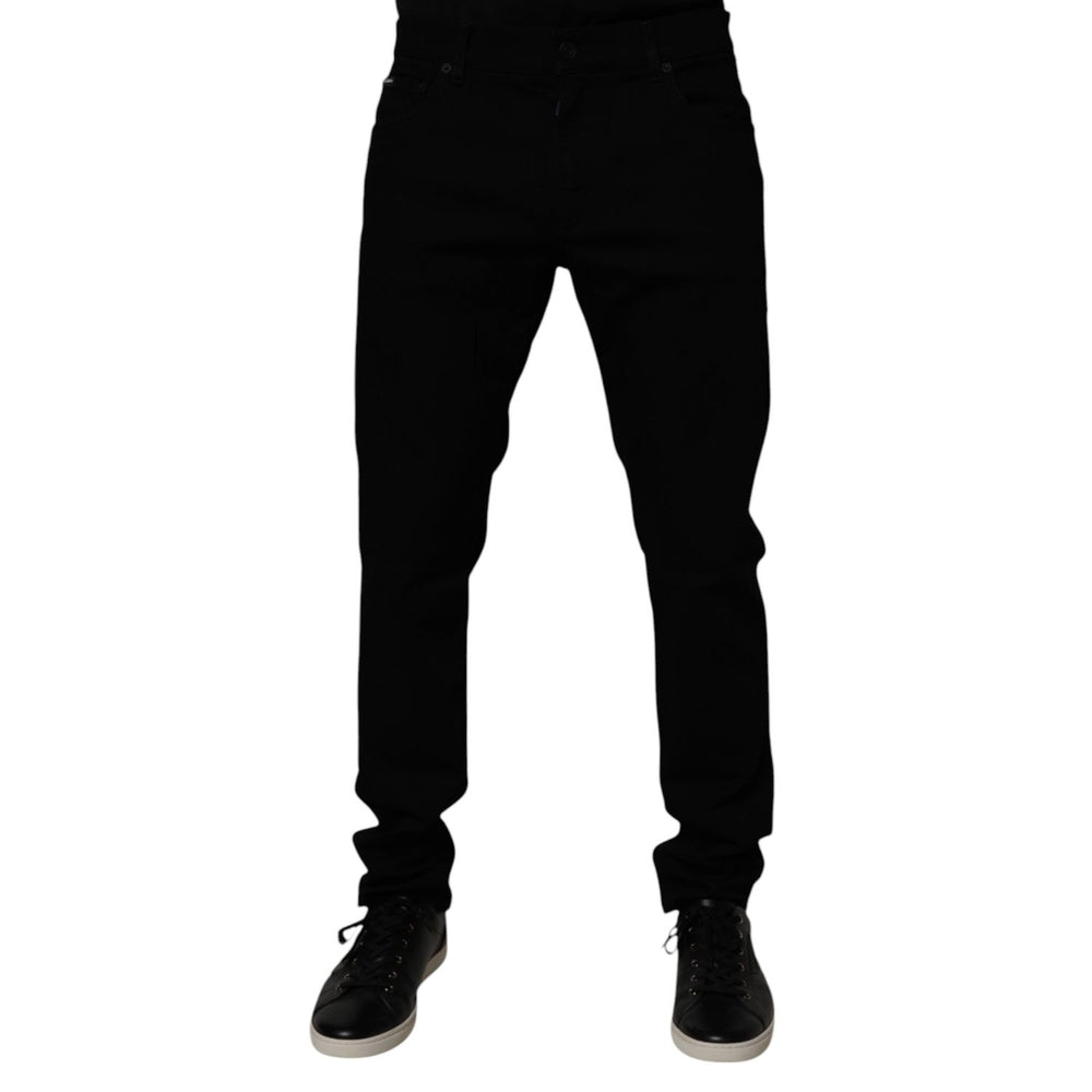 Dolce & Gabbana Black Cotton Stretch Slim Fit Men Denim Jeans PAN75191-52