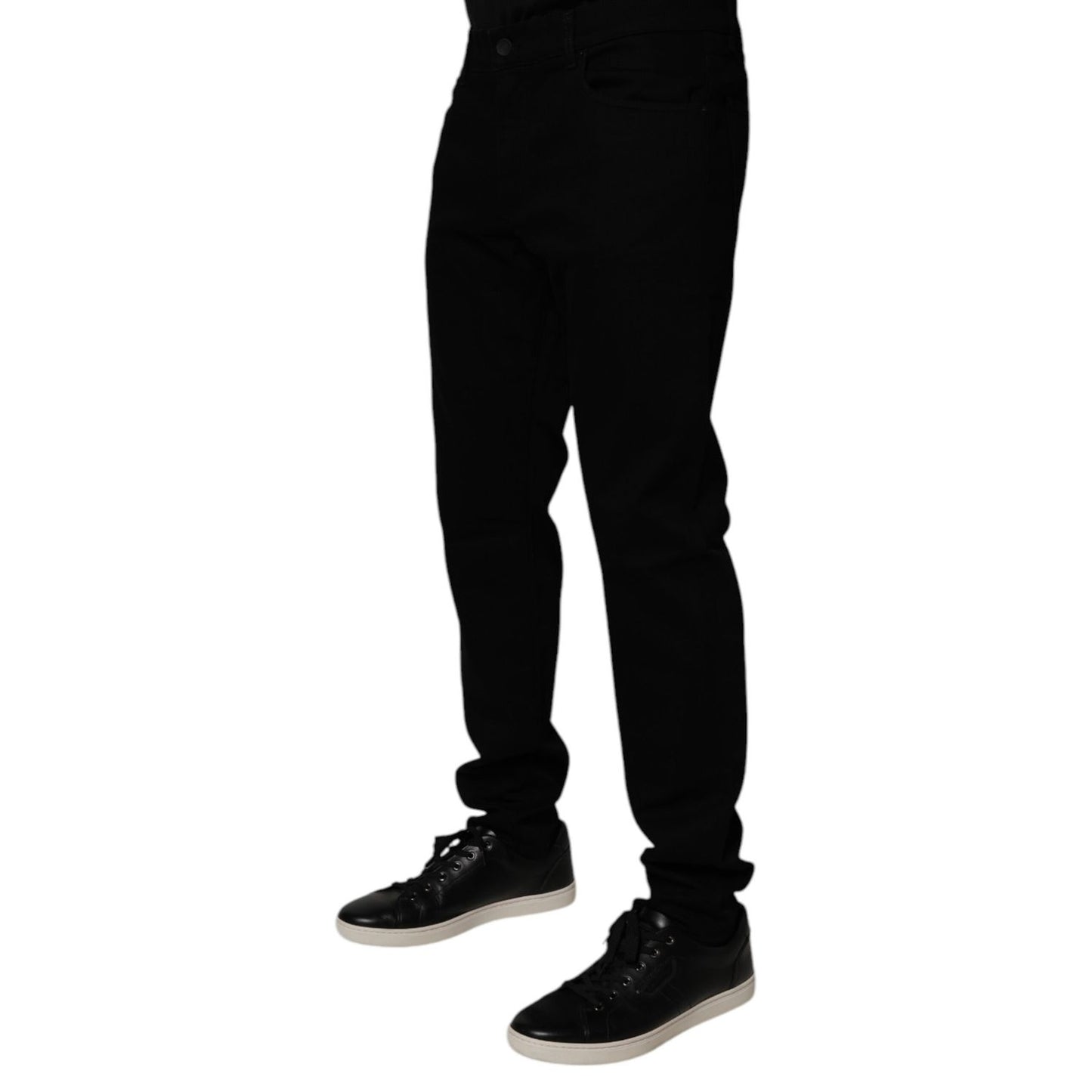 Dolce & Gabbana Black Cotton Stretch Slim Fit Men Denim Jeans PAN75191-52