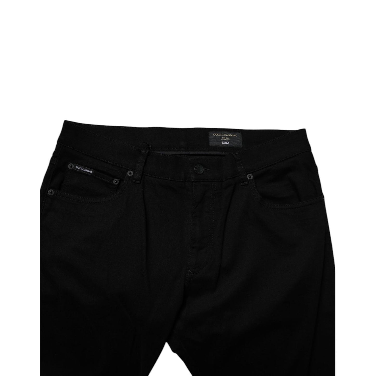 Dolce & Gabbana Black Cotton Stretch Slim Fit Men Denim Jeans PAN75191-52